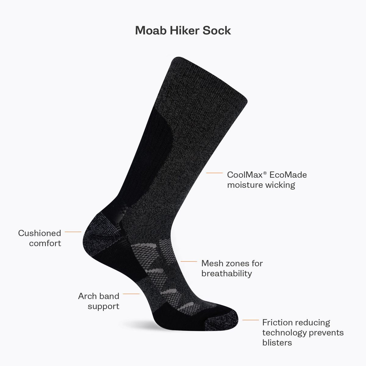 Merrell Moab Hiker Crew  Sock - Socks