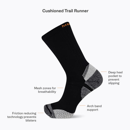 Merrell Cushion Trail Runner Crew Sock - Socks