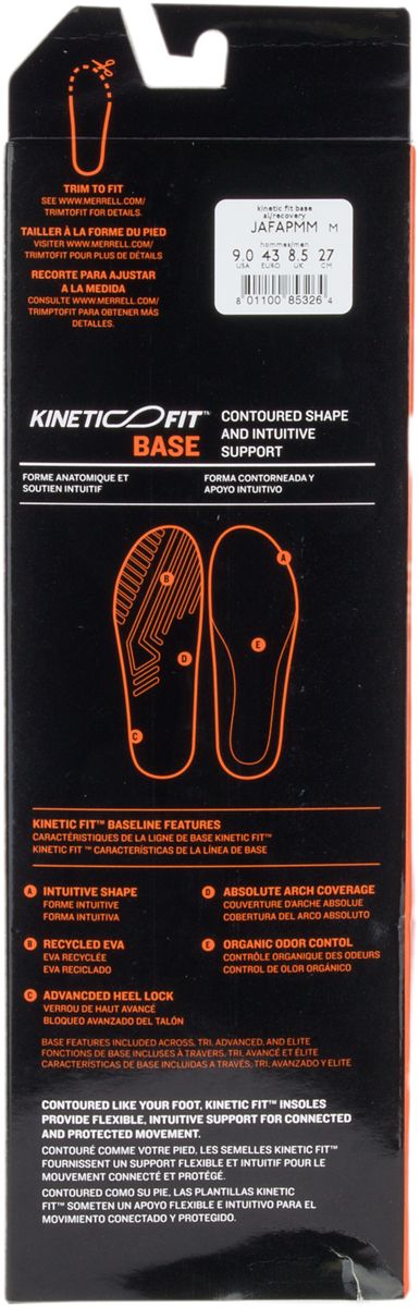 Merrell Men's Kinetic Fit Base AL Footbed Insoles